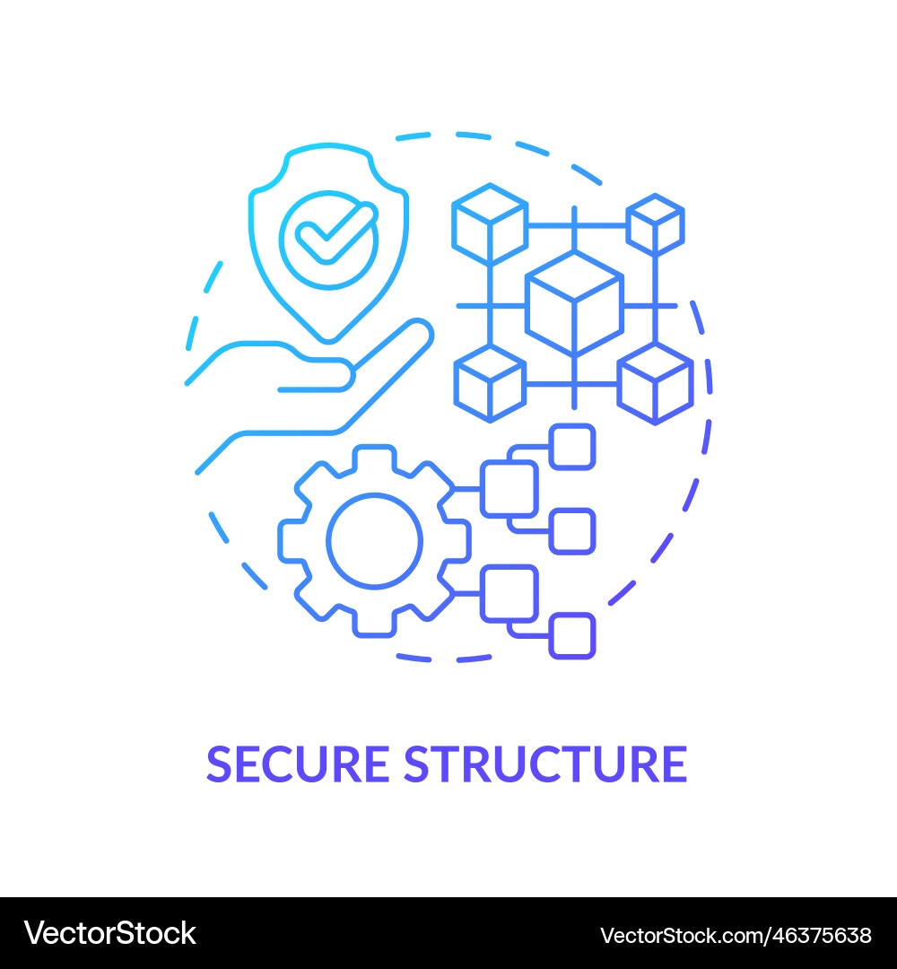 Secure structure blue gradient concept icon Vector Image