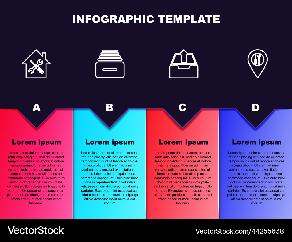 Set line house service drawer with documents Set line house service drawer with documents Vector Image