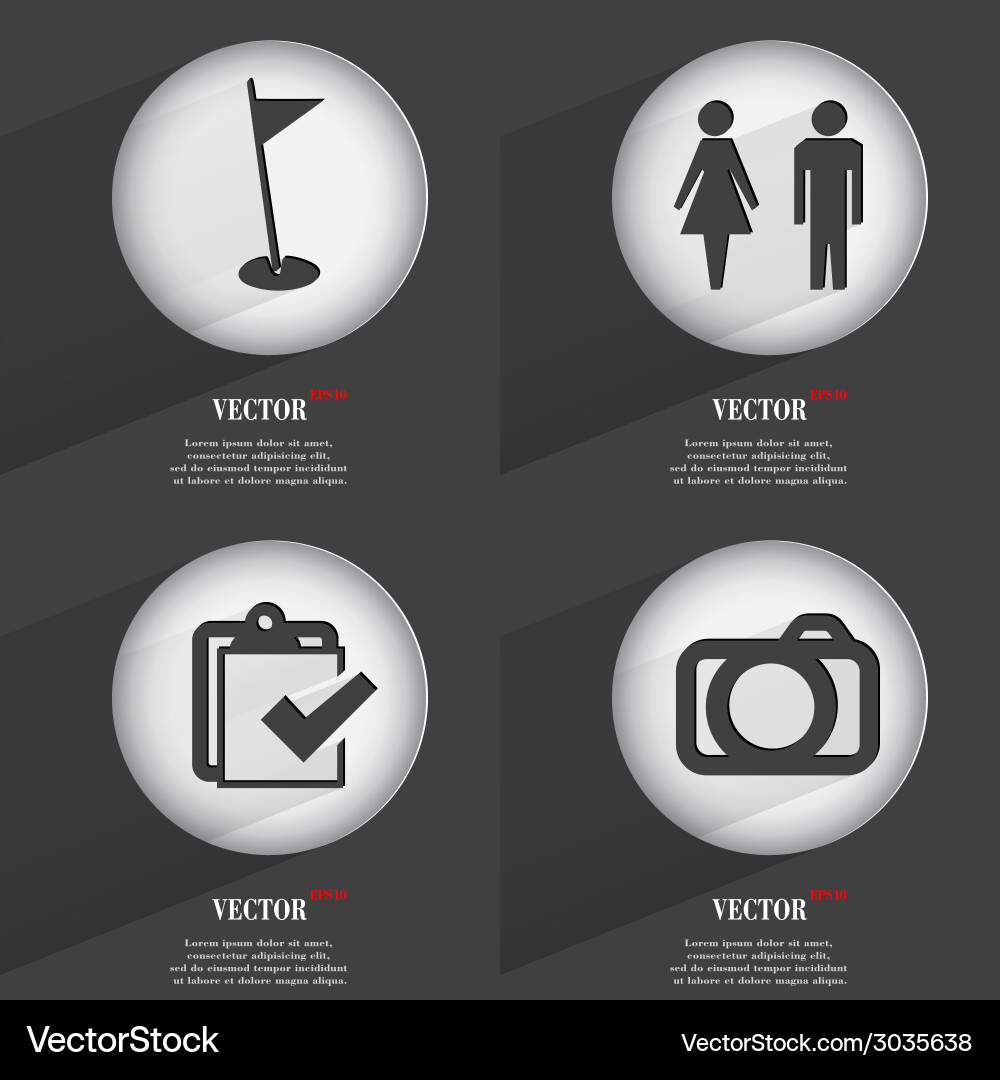 Set of one-color web buttons flat design simple Vector Image