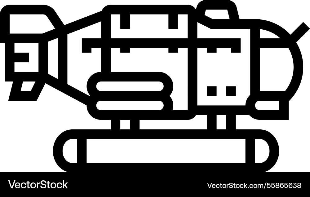 Submersible world ocean line icon Submersible world ocean line icon vector image