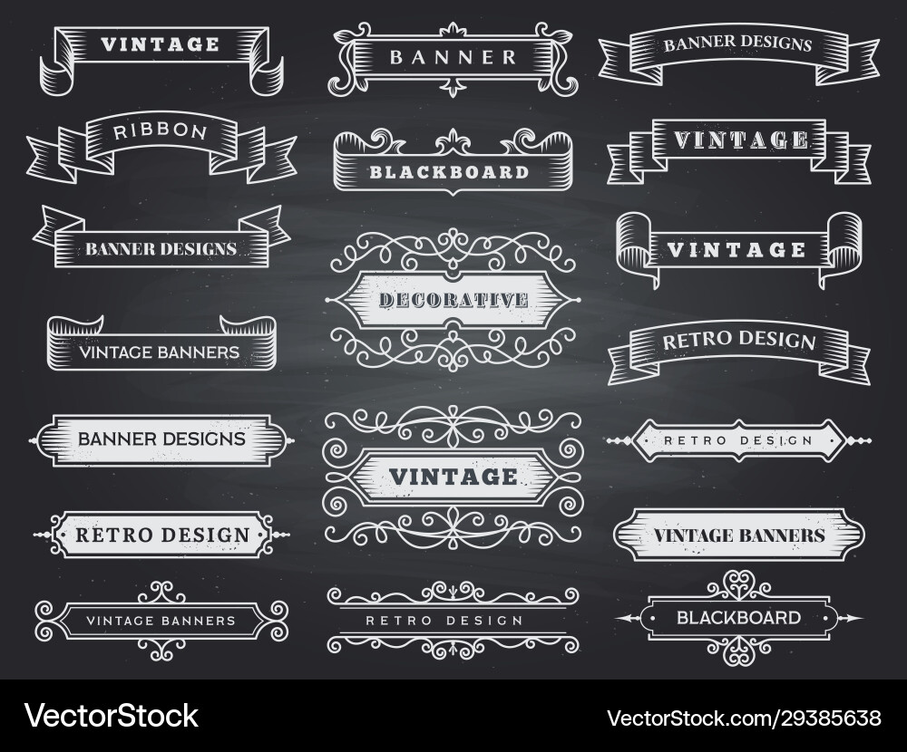 Vintage Ribbon & Flourish Banners vector image
