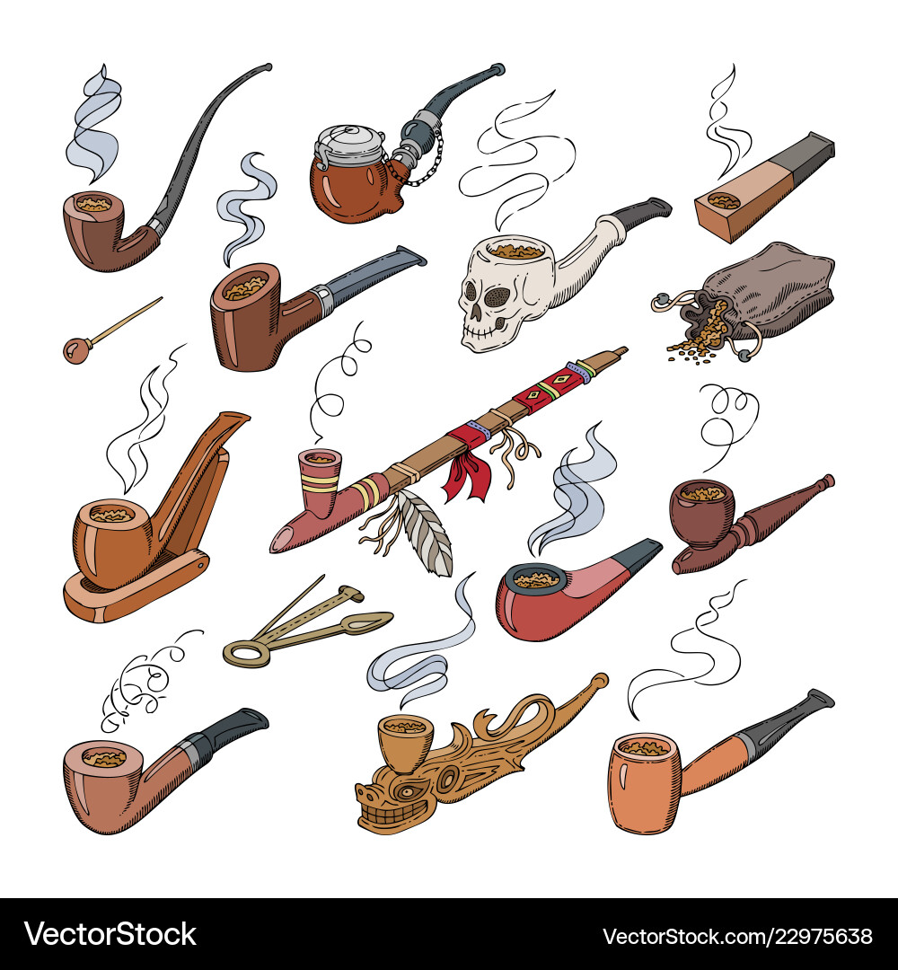 Vintage Tobacco Pipe Vector Image