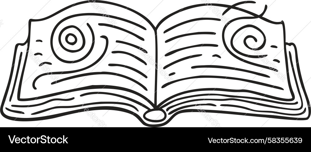 Abstract Open Book - Swirling Patterns Vector Image