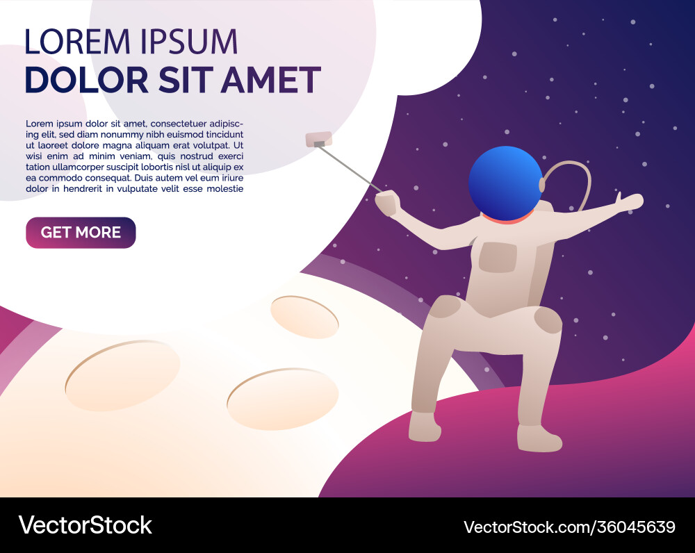 Astronaut taking selfie in outer space Astronaut taking selfie in outer space Vector Image