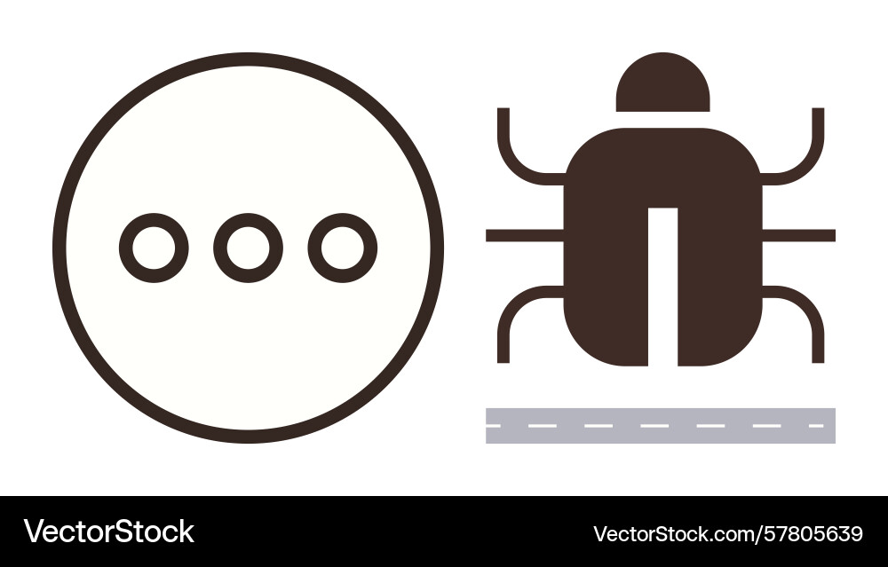 Binary icon pairing tech dots and bug concept Binary icon pairing tech dots and bug concept Vector Image