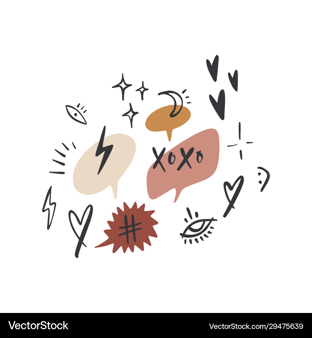 Bubbles with text message symbols icons speech Bubbles with text message symbols icons speech Vector Image
