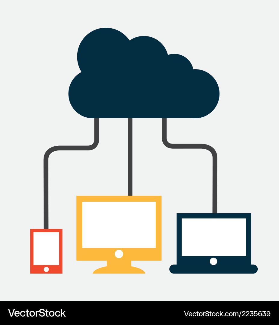 Cloud computing over white background Vector Image