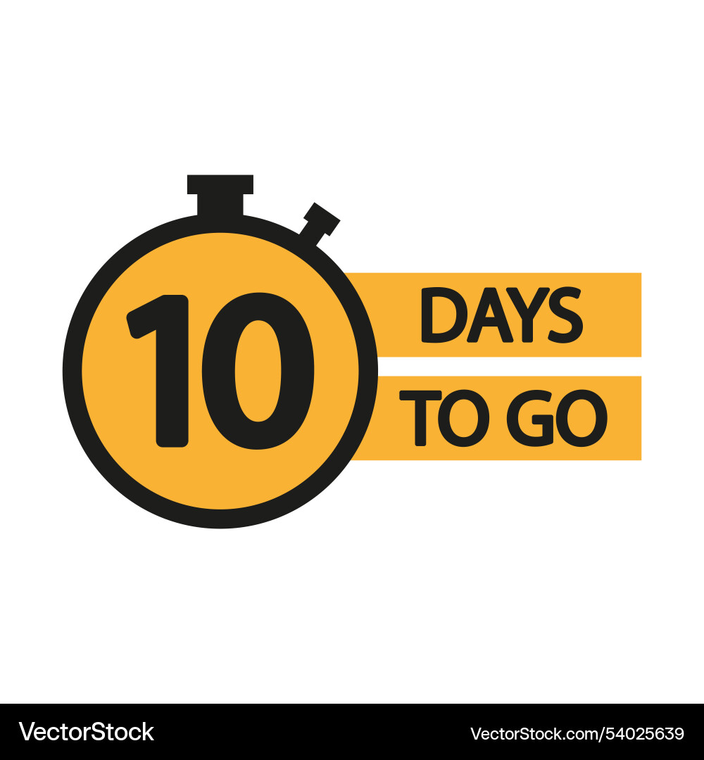 Countdown timer icon number ten focus bold 10 Countdown timer icon number ten focus bold 10 vector image