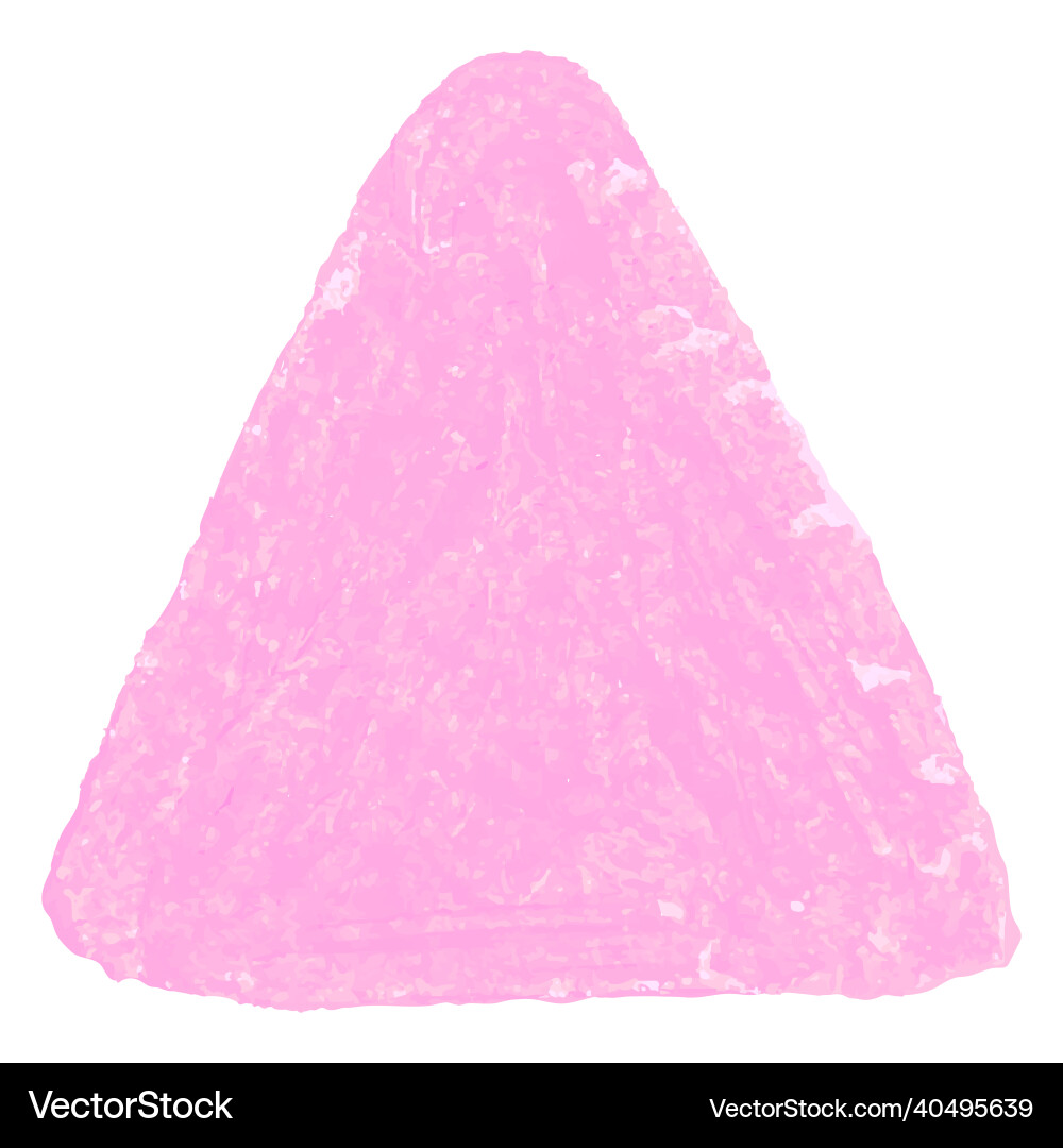 Crayon scribble textured triangle shape Crayon scribble textured triangle shape Vector Image