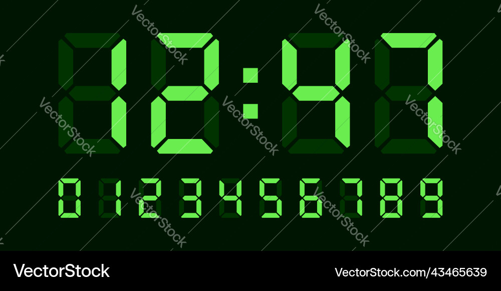 Digital Clock Number Icon - Flat Style vector image