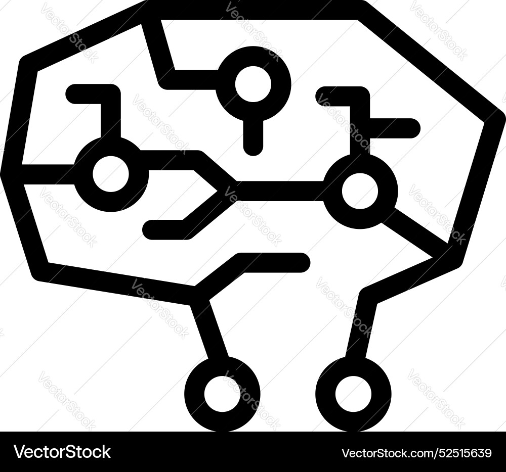 Electronic brain showing artificial intelligence Electronic brain showing artificial intelligence vector image