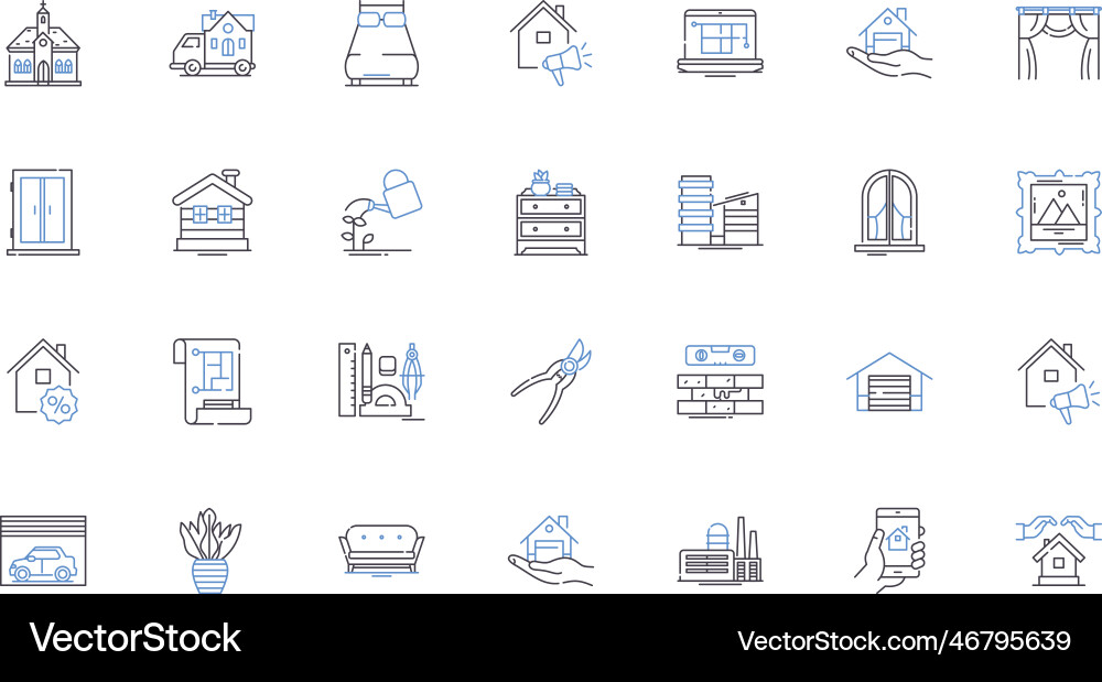 Flat and unit line icons collection compact Vector Image
