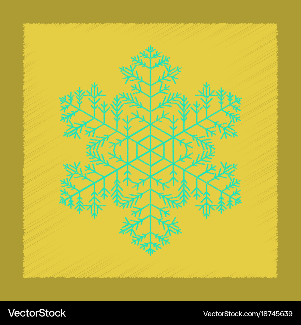 Flat shading style icon snowflake Vector Image