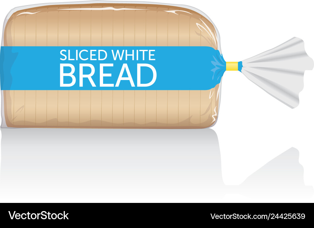 Geschliffene weiße Brotlatte visuell in klarer Tasche Geschliffene weiße Brotlatte visuell in klarer Tasche vektorbild