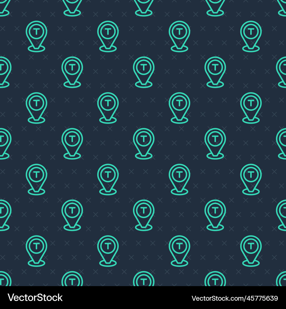 Green line map pointer with taxi car icon Green line map pointer with taxi car icon Vector Image