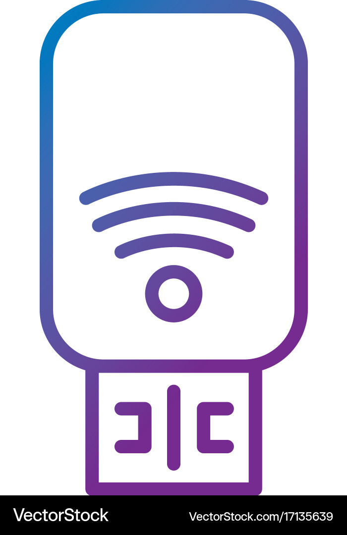 Line usb memory technology to save data Vector Image