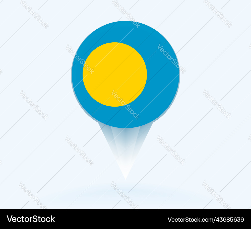 Map pointer with flag of palau Vector Image