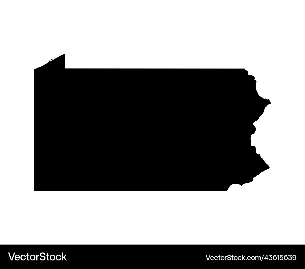 Pennsylvania State Map - Black & White vector image