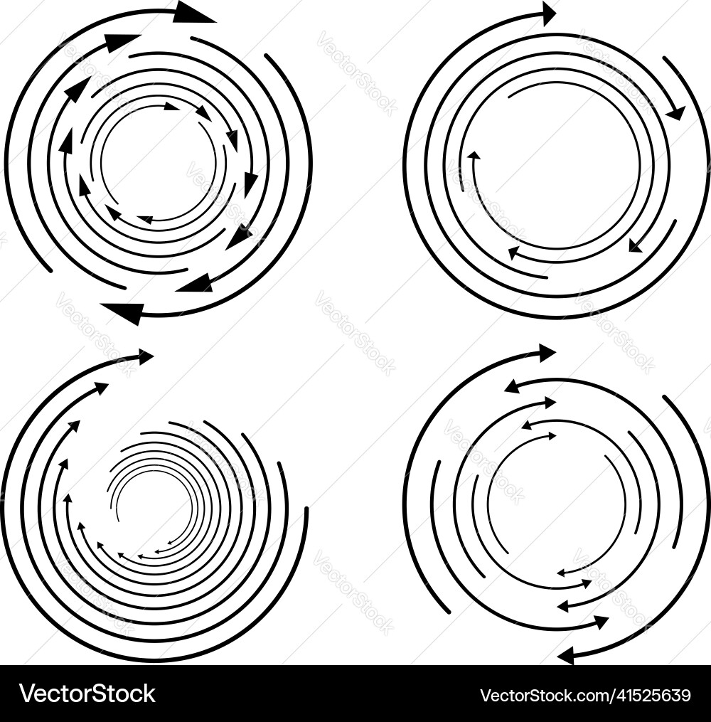Random circular cycle arrow element spiral Vector Image