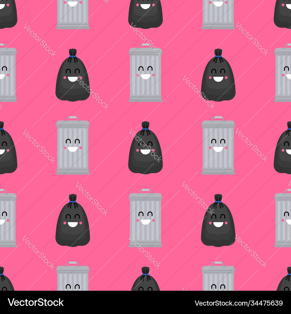 Trashcan and garbage bag pattern seamless trash Trashcan and garbage bag pattern seamless trash Vector Image