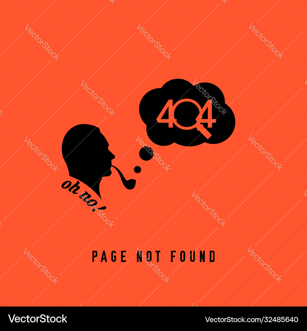 404 page not found design template error Vector Image
