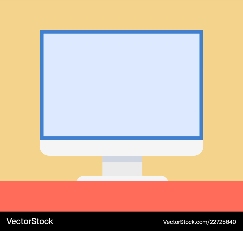 Computer empty screen closeup Computer empty screen closeup Vector Image