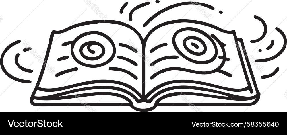 Dynamic Open Book with Swirls Vector Image