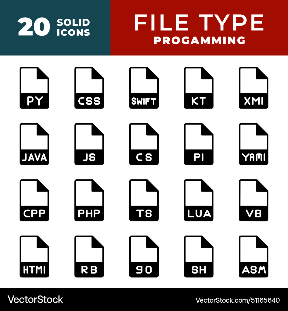 File type icon set document files format icons File type icon set document files format icons vector image