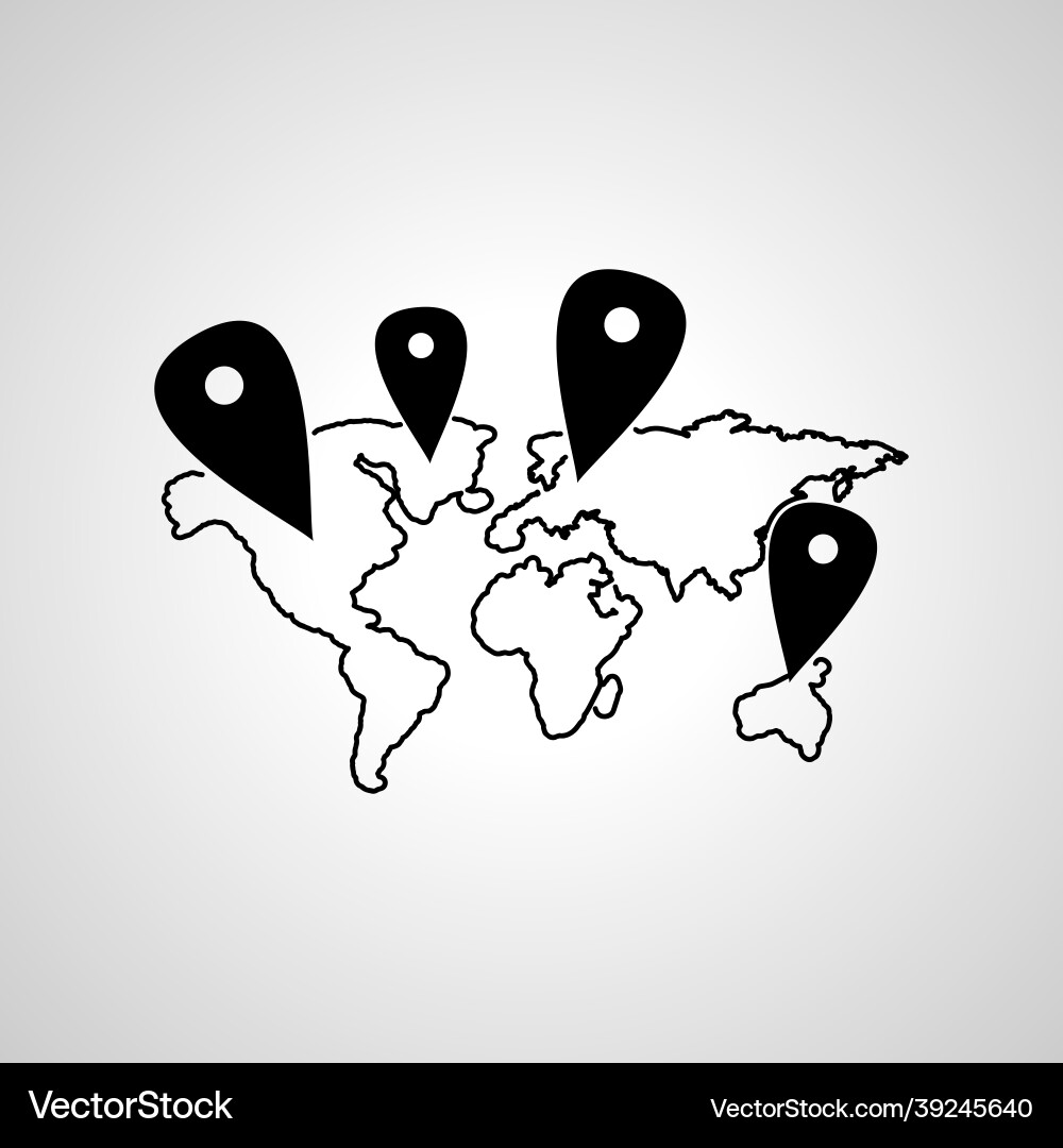 Geolocation around the world icon location simple Vector Image