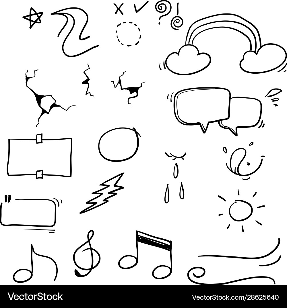 Hand Drawn Doodle Elements Vector Image