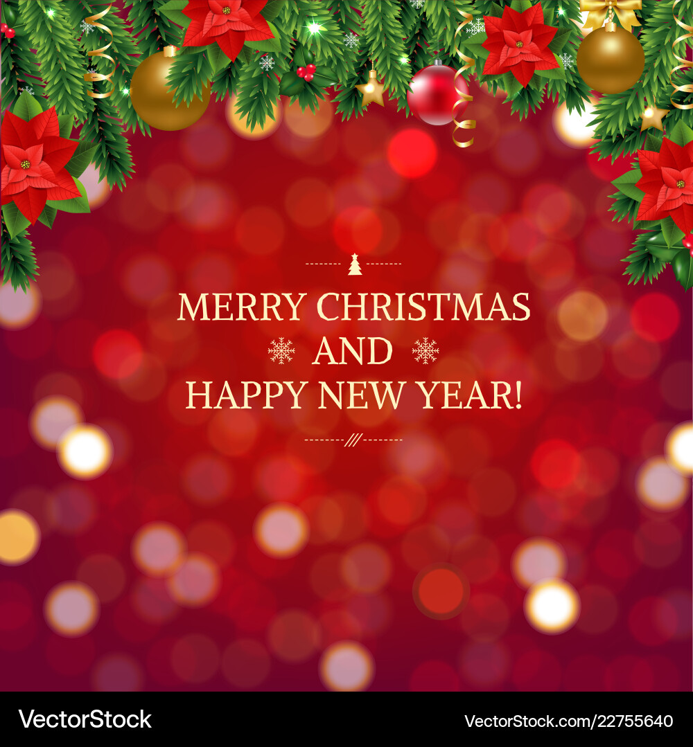 Red Bokeh Christmas Background Vector Image