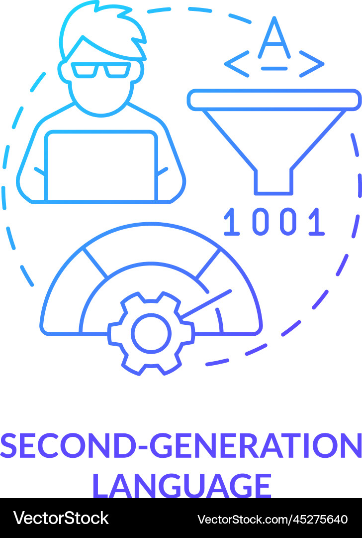 Second-generation programming language blue Vector Image