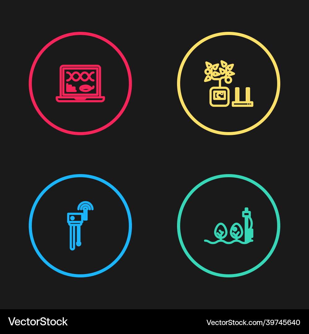 Set line router and wi-fi signal standalone Vector Image