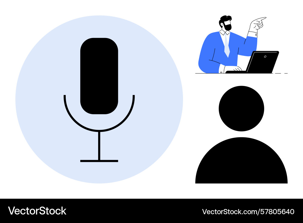Voice-based interaction and communication concept Voice-based interaction and communication concept vector image