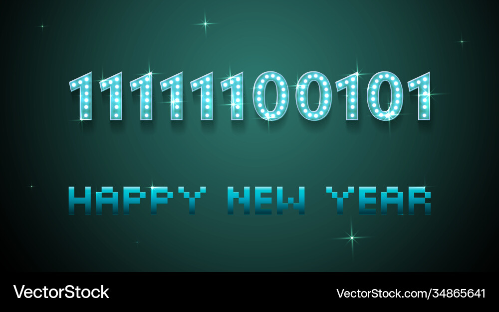 2021 in binary code happy new year greeting card 2021 in binary code happy new year greeting card Vector Image