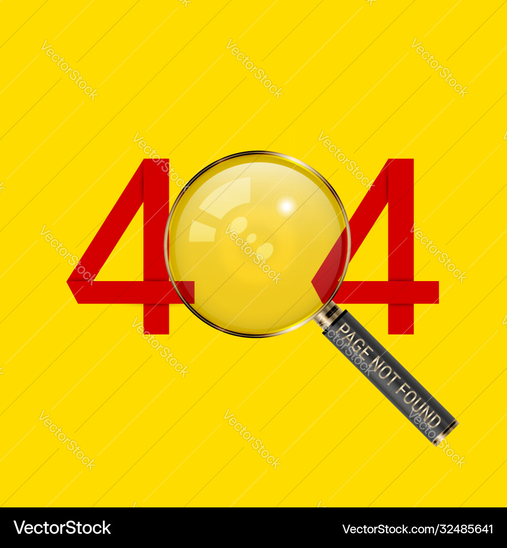 404 page not found design template error Vector Image