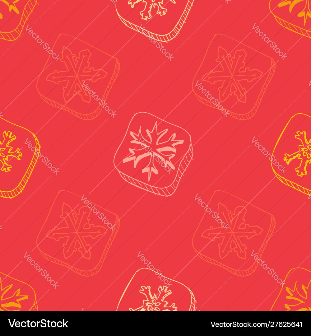 Christmas pattern with snowflake sketch Christmas pattern with snowflake sketch Vector Image