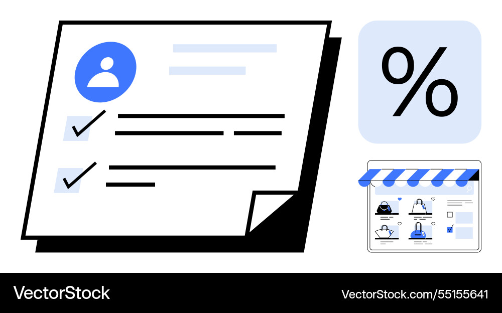 Digital document with user information Vector Image