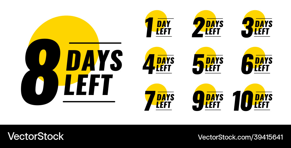 Flat days left countdown timer banner Vector Image