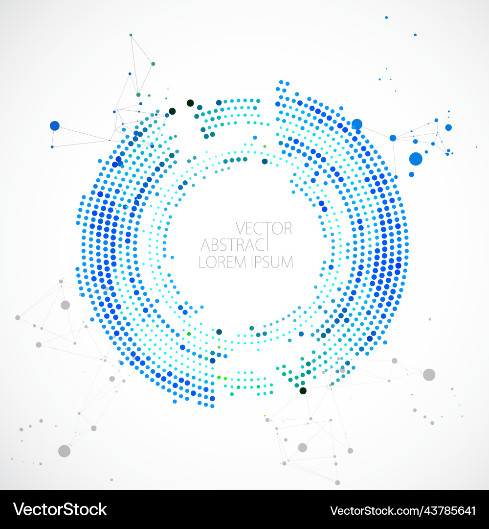 Halftone science background with connecting dots vector image