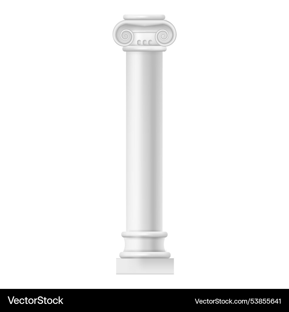 Ionic greek column pillar with scrolls Ionic greek column pillar with scrolls vector image