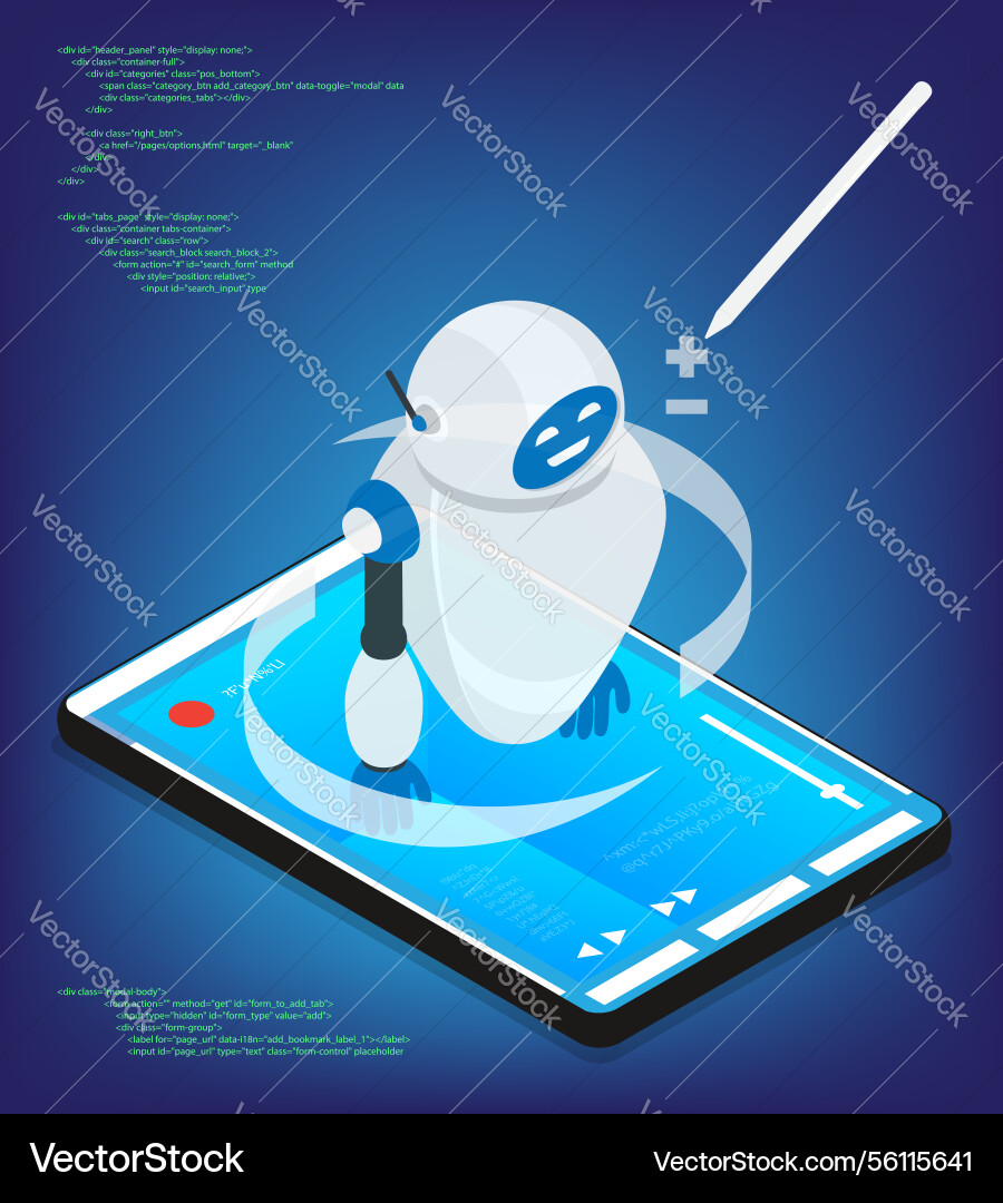 Isometric computer stylus of design engineer Isometric computer stylus of design engineer Vector Image