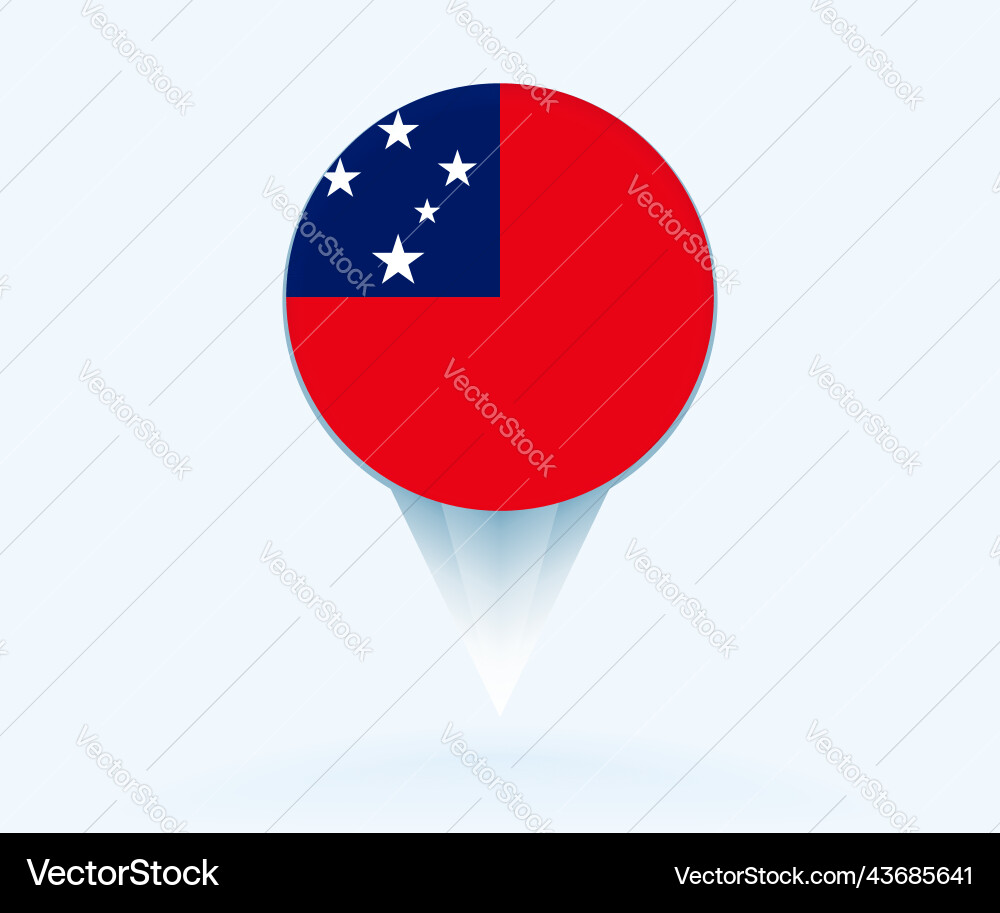 Map pointer with flag of samoa Vector Image
