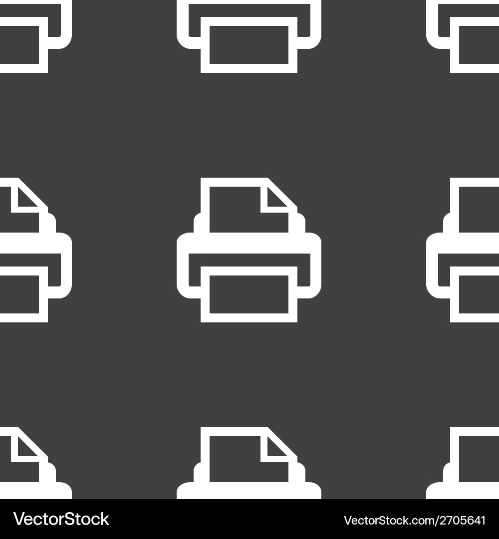 Printer web icon flat design seamless pattern Vector Image