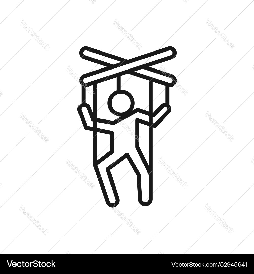 Puppet line icon isolated on white background Puppet line icon isolated on white background vector image