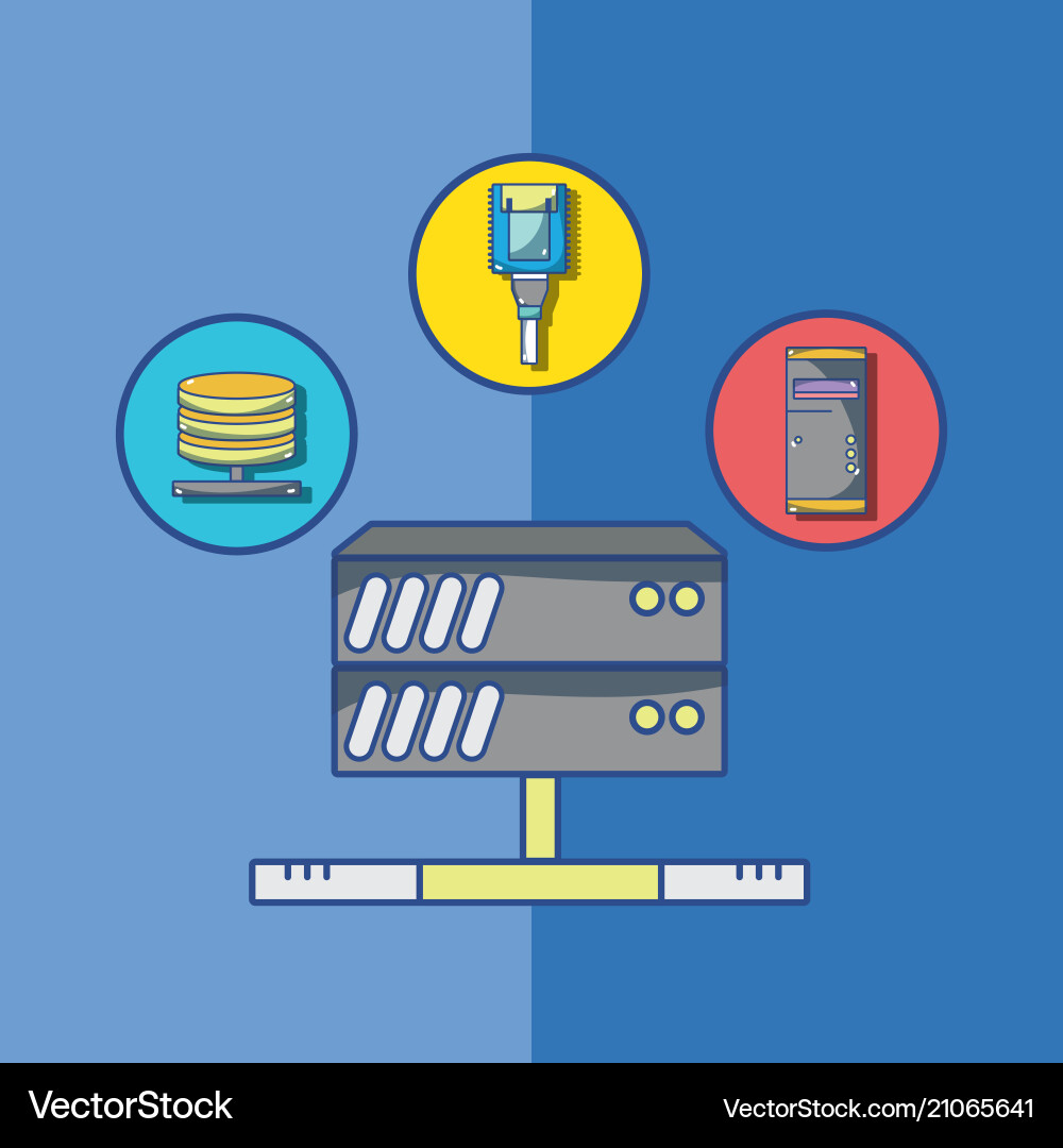 Servers database technology Servers database technology Vector Image