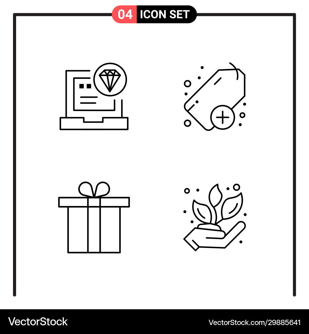 Set 4 line style icons for web and mobile Vector Image