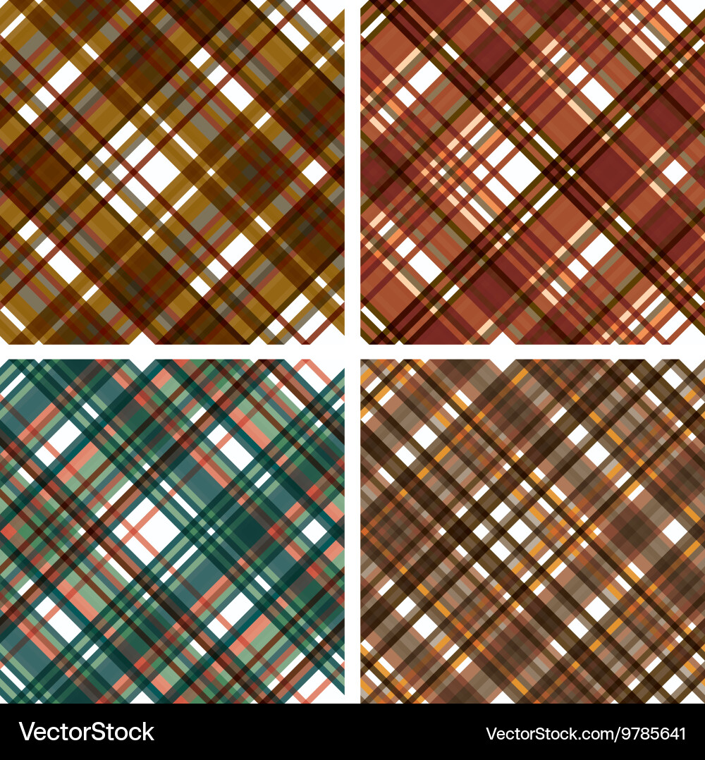 Tartan Pattern Set - Seamless Checkered vector image