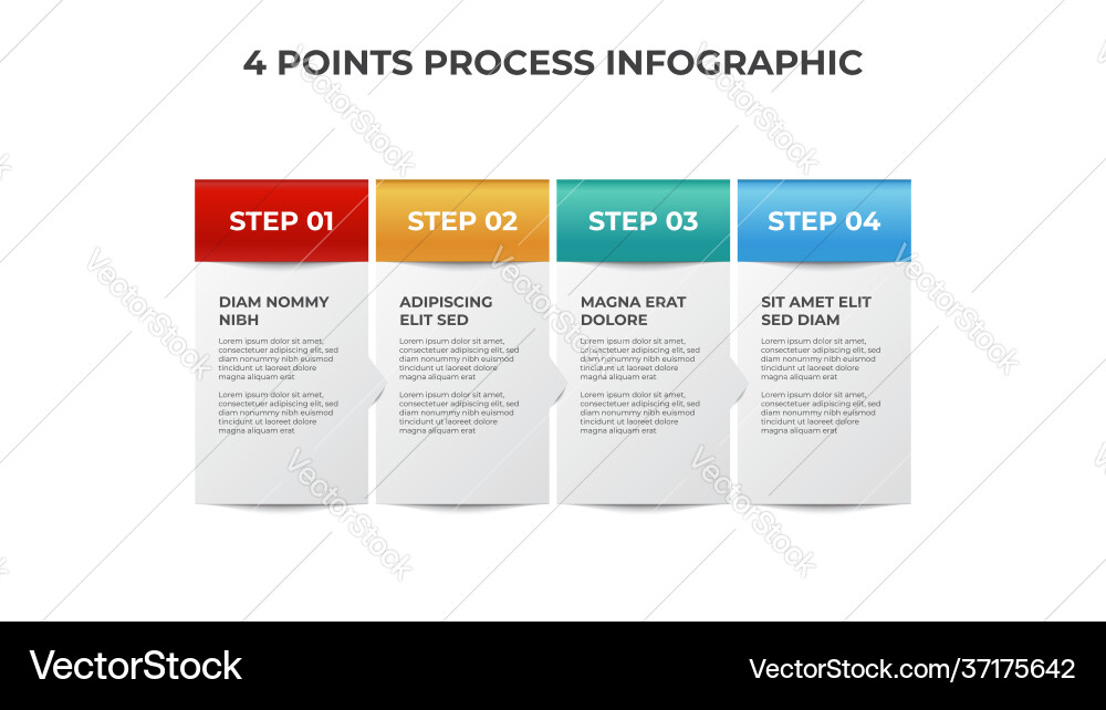 4 points block list process diagram 4 points block list process diagram vector image