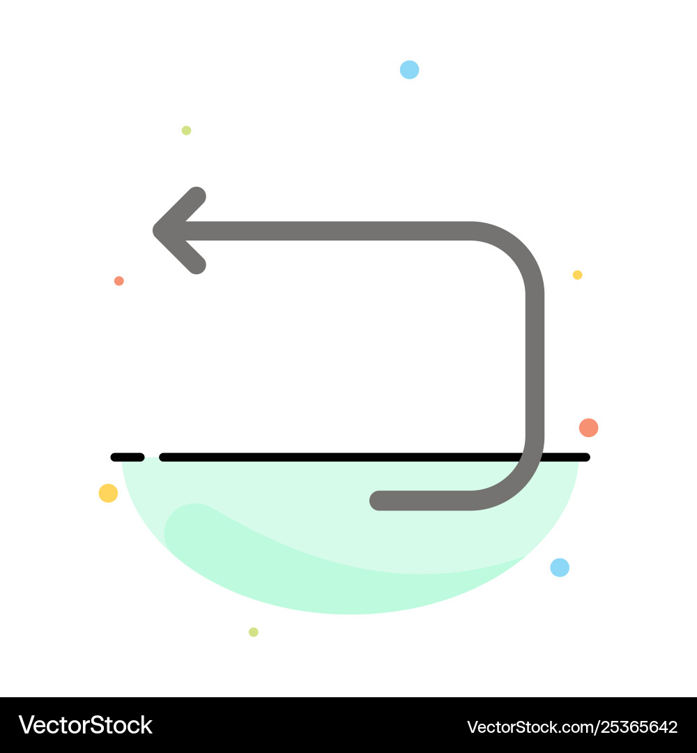 Arrow loop back abstract flat color Arrow loop back abstract flat color Vector Image